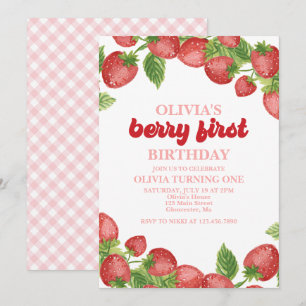 Invitation pour le premier anniversaire de Strawbe
