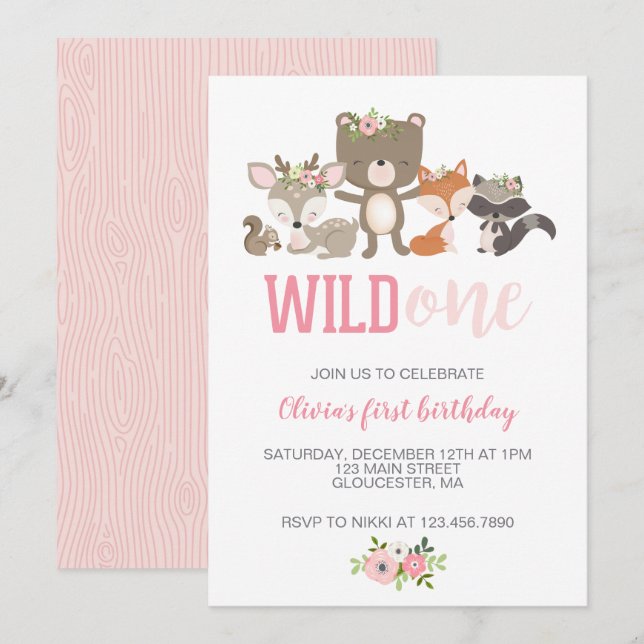 Invitation pour le premier anniversaire de Wild On (Devant / Derrière)