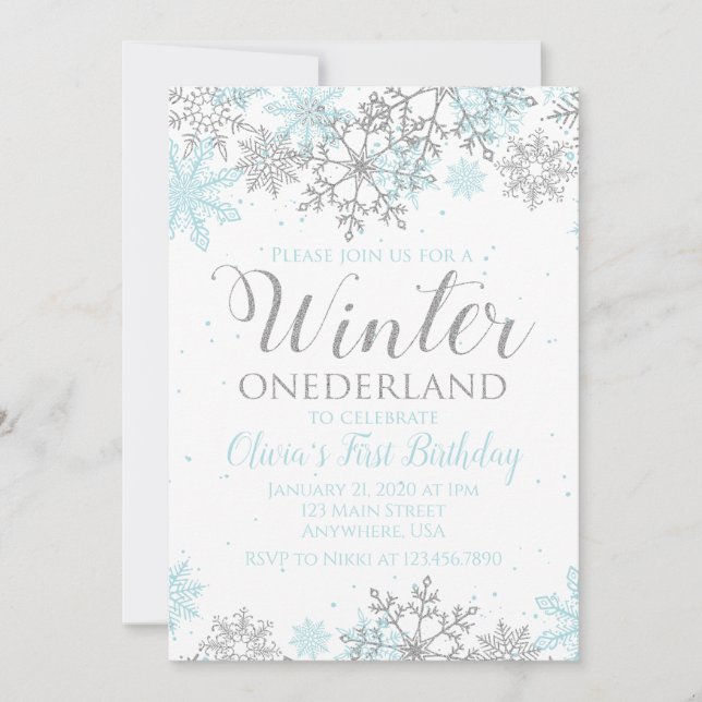 Invitation pour le premier anniversaire de Winter  (Devant)