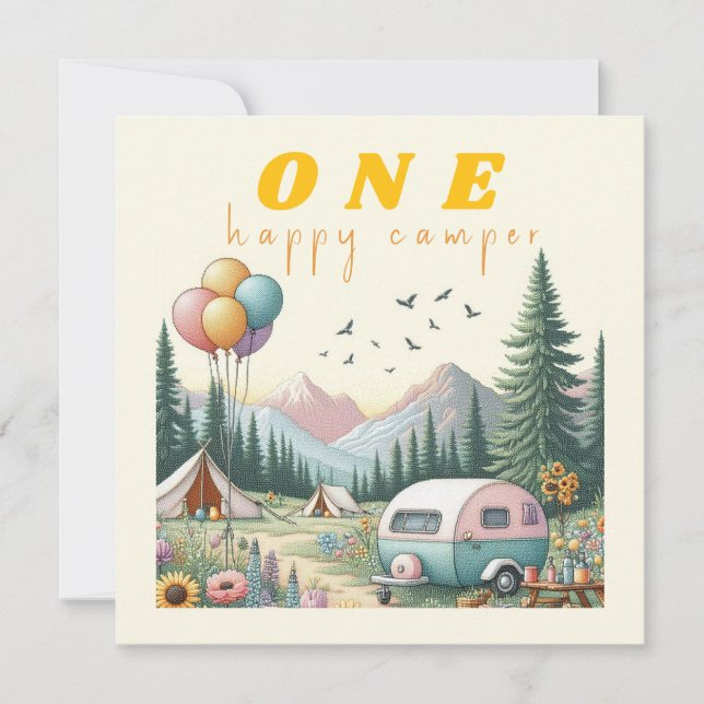 Invitation pour le premier anniversaire du bébé (Devant)