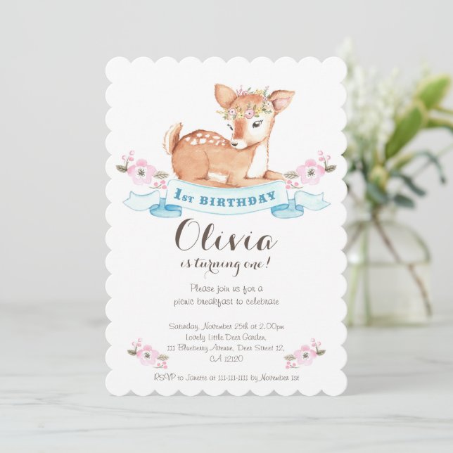 Invitation pour le premier anniversaire du Cerf de (Debout devant)