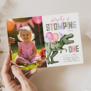 Invitation pour le premier anniversaire du dinosau