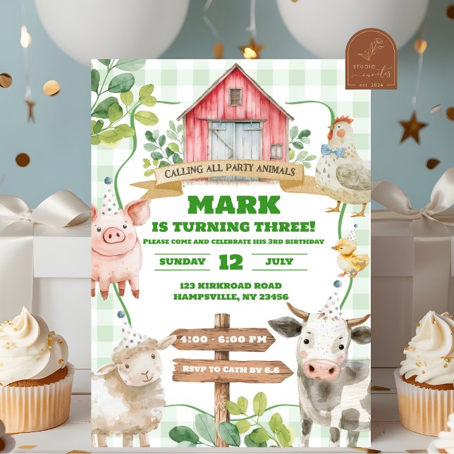 Invitation pour le premier anniversaire du garçon  (Créateur téléchargé)