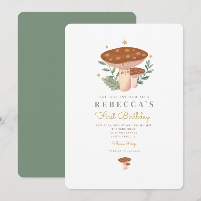 Invitation pour le premier anniversaire du petit c (Devant / Derrière)