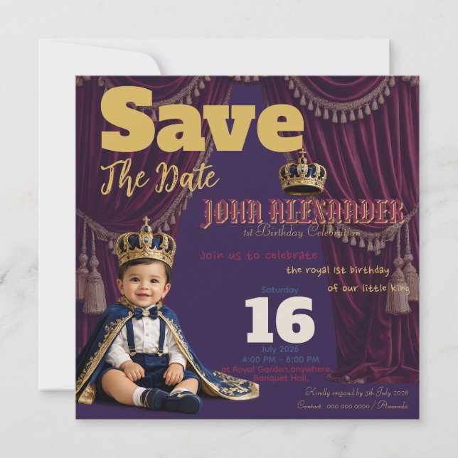 Invitation pour le premier anniversaire du petit r (Devant)