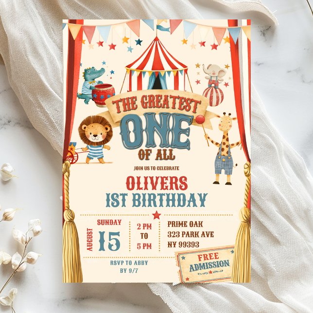 Invitation pour le premier anniversaire du plus gr (Créateur téléchargé)