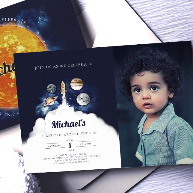 Invitation pour le premier anniversaire d'un garço (Créateur téléchargé)