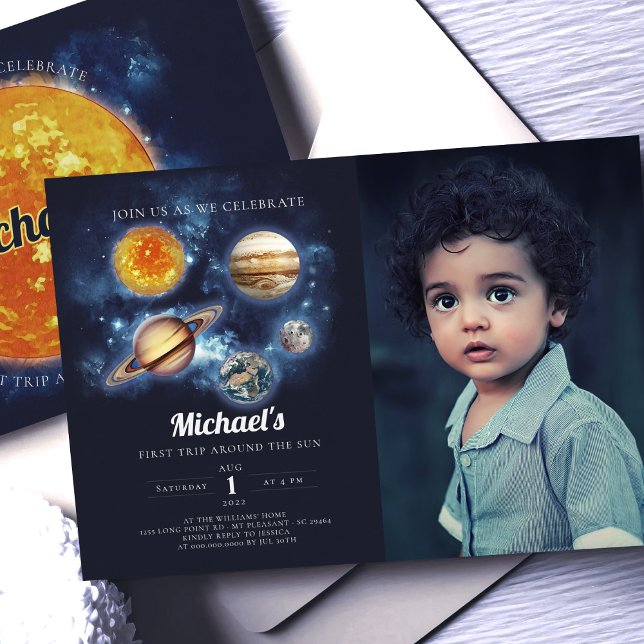 Invitation pour le premier anniversaire d'un garço (Créateur téléchargé)