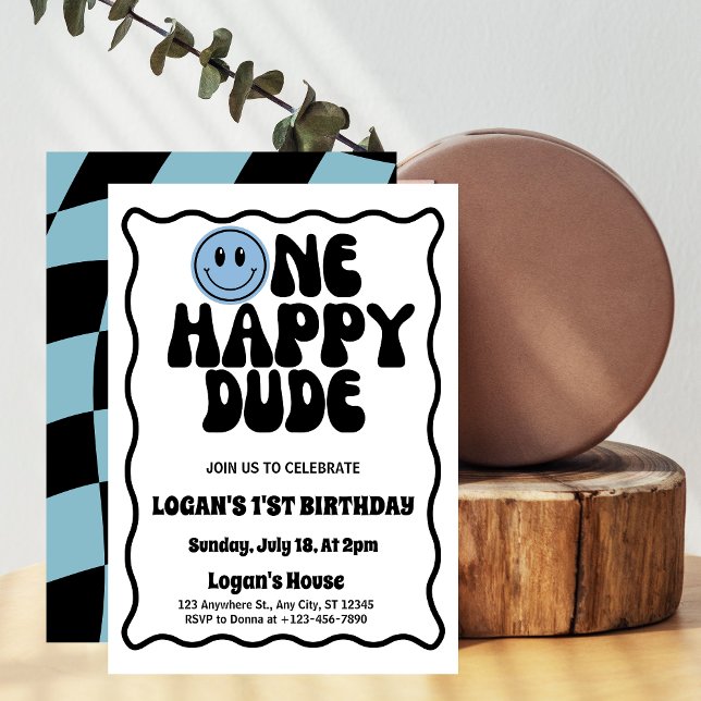 Invitation pour le premier anniversaire d'un garço (Créateur téléchargé)