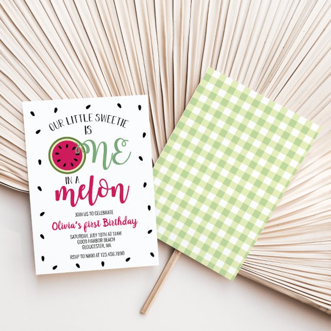 Invitation pour le premier anniversaire d'un melon (Créateur téléchargé)