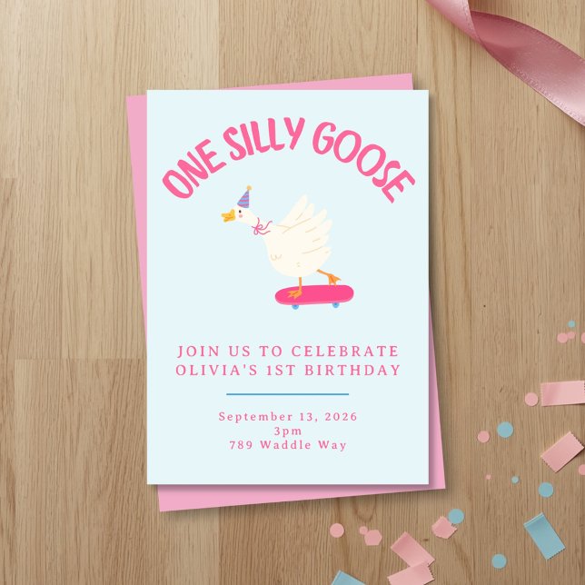 Invitation pour le premier anniversaire d'une fill (Créateur téléchargé)