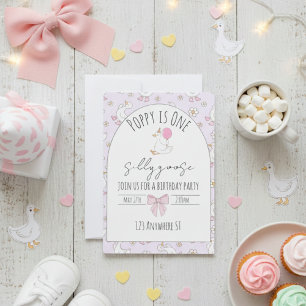 invitation pour le premier anniversaire d'une oie