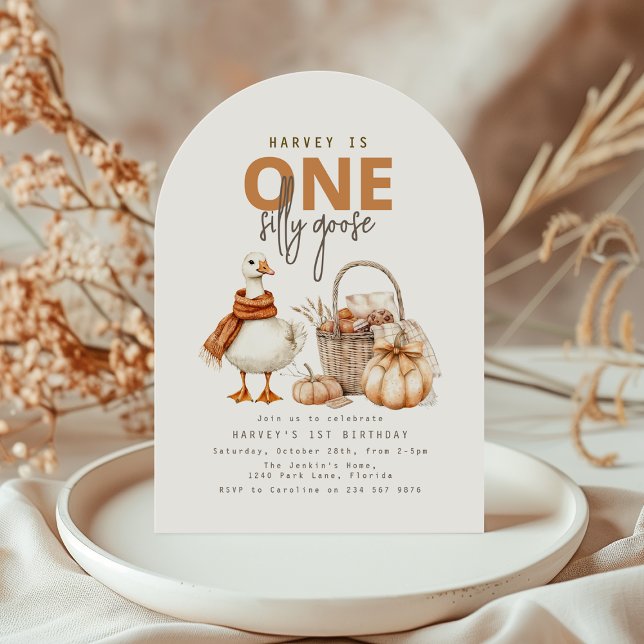 Invitation pour le premier anniversaire d'une oie  (Créateur téléchargé)