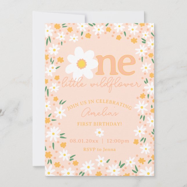 Invitation pour le premier anniversaire d'une peti (Devant)
