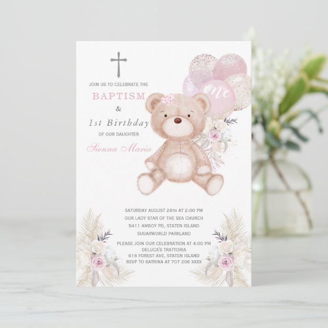 Invitation pour le premier anniversaire et le bapt (Debout devant)