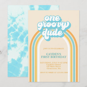 Invitation pour le premier anniversaire Groovy One