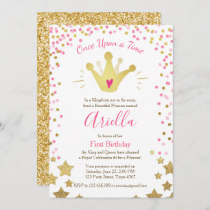 Invitation pour le premier anniversaire Princesse