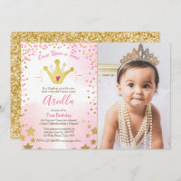 Invitation pour le premier anniversaire Princesse 