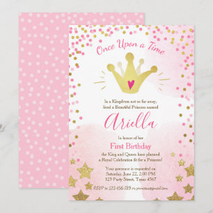 Invitation pour le premier anniversaire Princesse