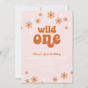 Invitation pour le premier anniversaire rétro sauv
