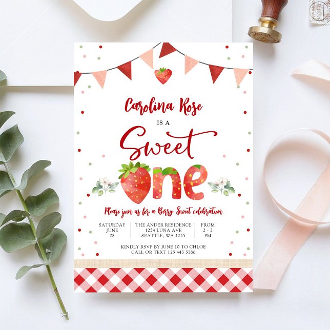 Invitation pour le premier anniversaire sur le thè (Créateur téléchargé)