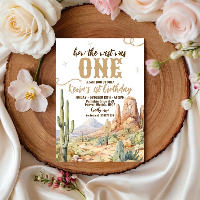 Invitation pour le premier anniversaire western (Créateur téléchargé)
