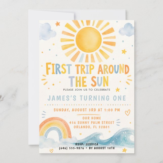 Invitation pour le Premier Tour autour du Soleil (Devant)