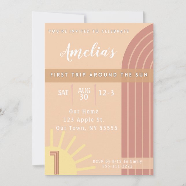 Invitation pour le premier tour autour du Soleil (Devant)