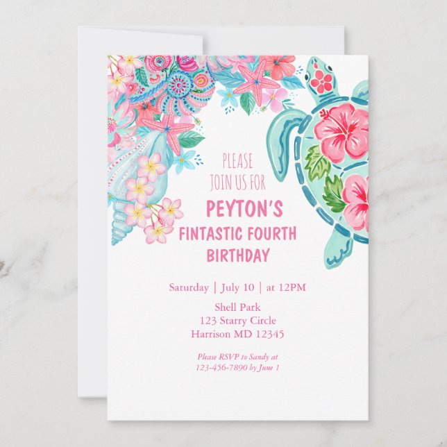 Invitation pour le quatrième anniversaire d'été de (Devant)