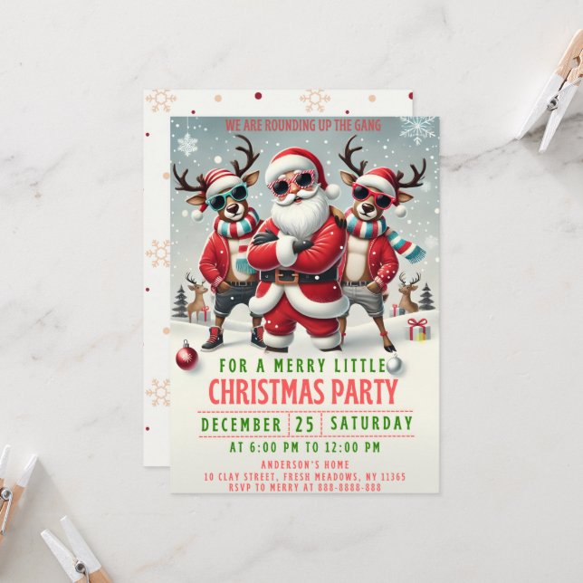 Invitation pour le rassemblement de Noël (Devant/Arrière en situation)