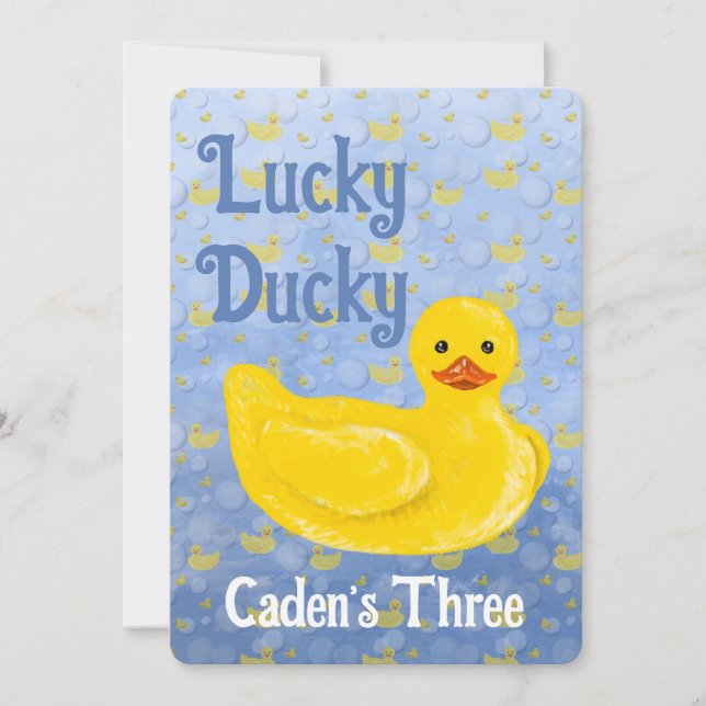 Invitation pour le troisième anniversaire de Lucky (Devant)
