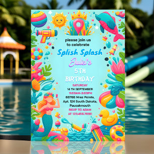 Invitation Pour le Water Park Cool Été Paquet d'été 1er anniv