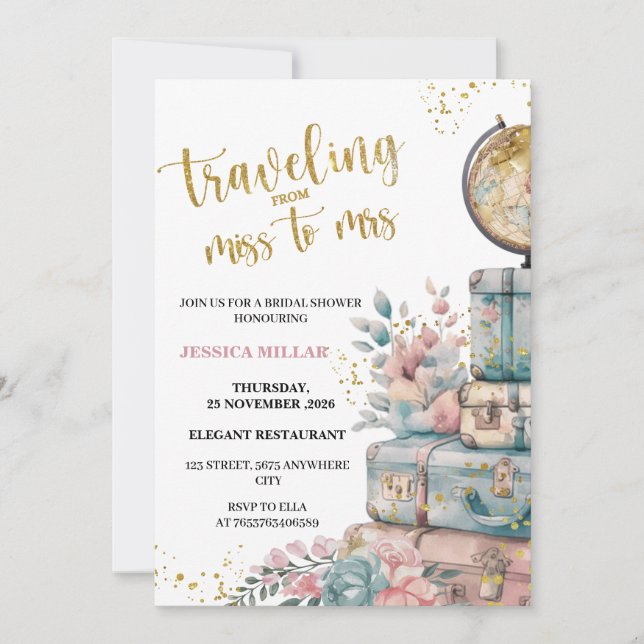 Invitation pour l'Enterrement de Vie de Jeune Fill (Devant)