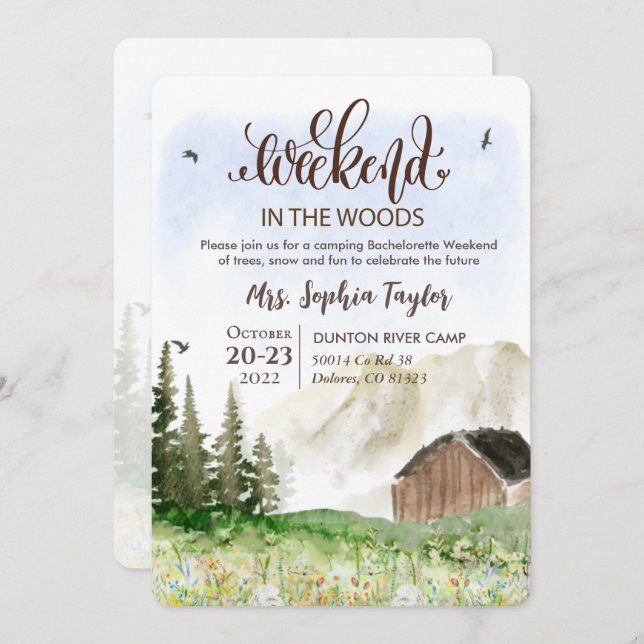 Invitation pour l'enterrement de vie de jeune fill (Devant / Derrière)