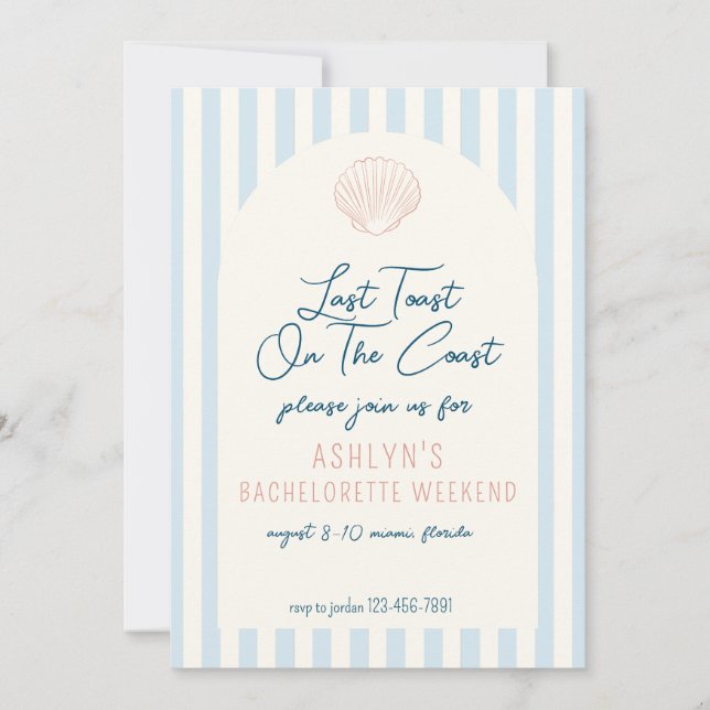 Invitation pour l'enterrement de vie de jeune fill (Devant)