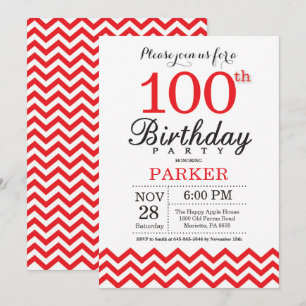 Invitation pour les 100 ans Anniversaire Chevron R