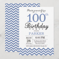 Invitation pour les 100 ans avec Chevron Bleu