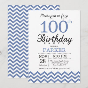 Invitation pour les 100 ans avec Chevron Bleu