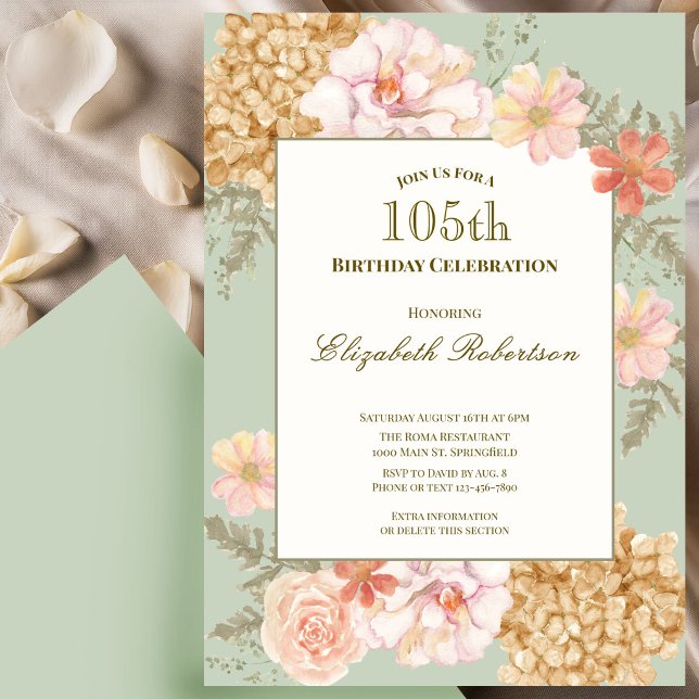 Invitation pour les 105 ans avec couleurs d'automn (Créateur téléchargé)
