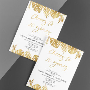 Invitation pour les 10 ans de mariage en or