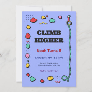 Invitation pour les 11 ans pour le mur d'escalade