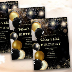 Invitation pour les 13 ans d'un garçon 