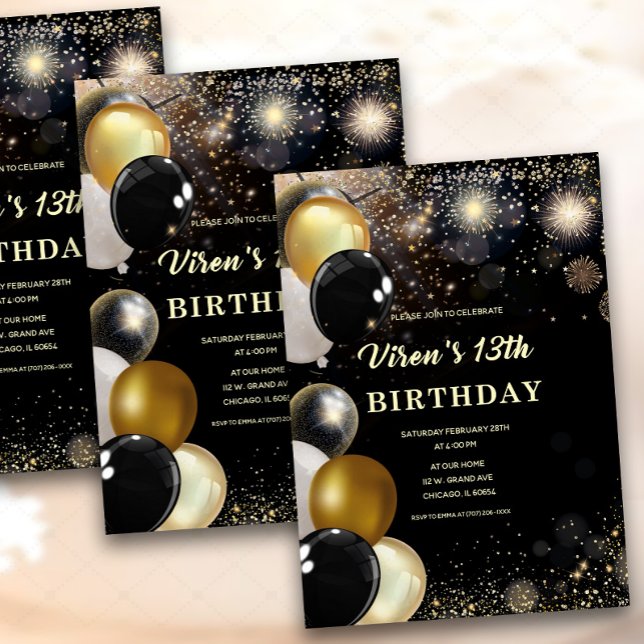 Invitation pour les 13 ans d'un garçon  (Créateur téléchargé)