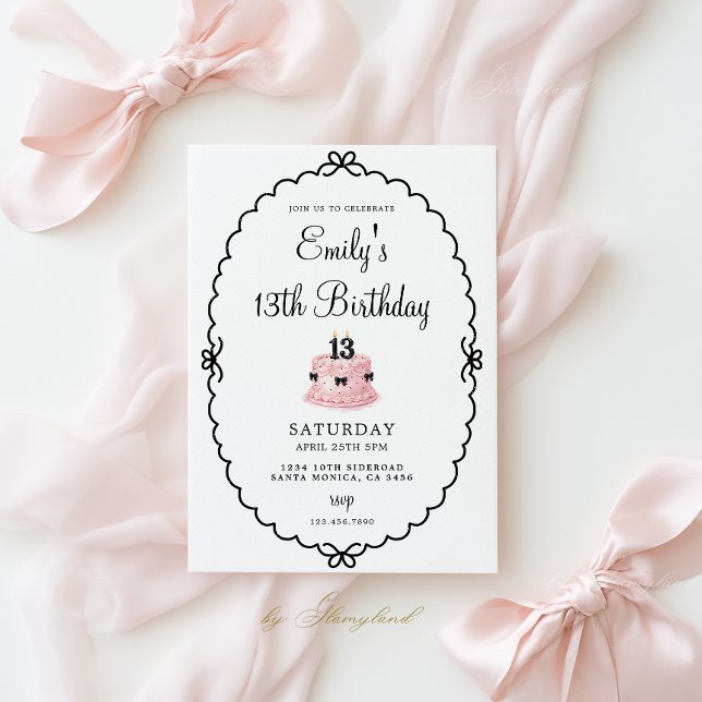 Invitation pour les 13 ans d'une fille (Créateur téléchargé)