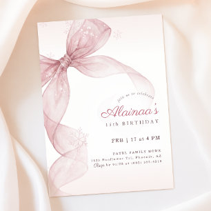 Invitation pour les 15 ans Coquette Flocon de Neig