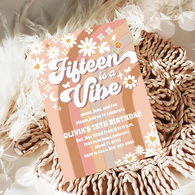 Invitation pour les 15 ans de Retro Daisy (Créateur téléchargé)