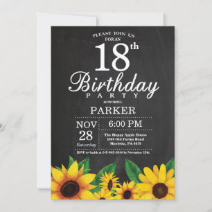 Invitation pour les 18 ans de Sunflower