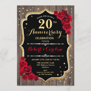 Invitation pour les 20 ans - Bois Rouge Or