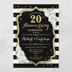 Invitation pour les 20 ans d'anniversaire - Noir B