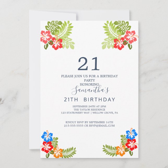 Invitation pour les 21 ans de Tropical Breeze (Devant)